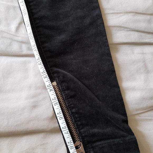 Armani Exchange Black Moto Style Cords Corduroy Pants - Picture 3 of 6